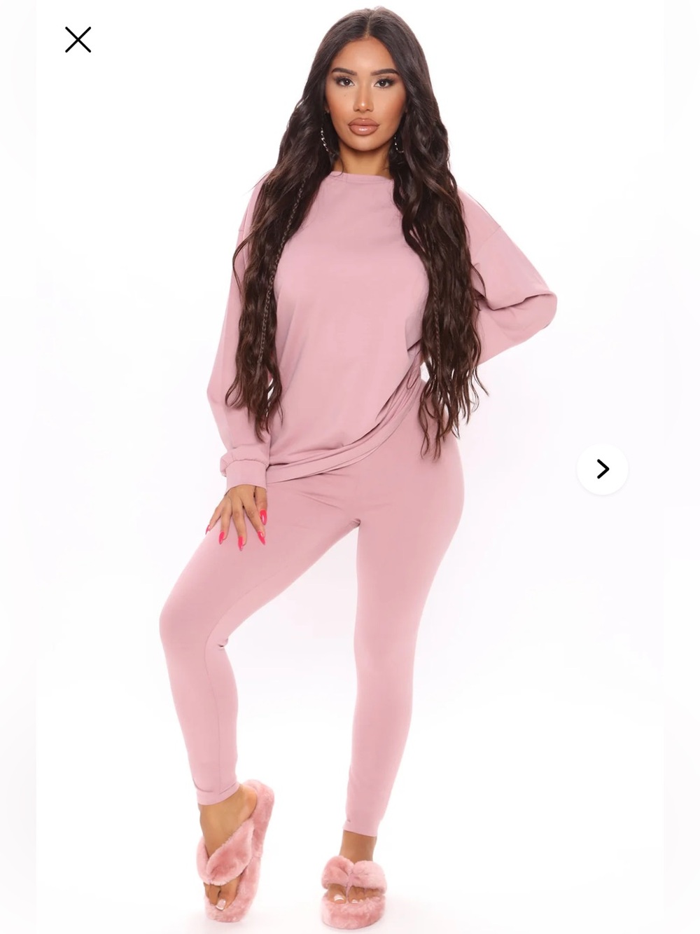 Fashion Nova Blush Pink Lounge Longsleeve & Legging Set